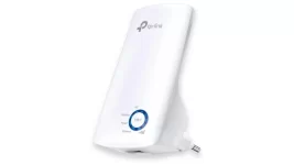 Repetidor Wi-Fi TP-Link TL-WA850RE 300Mbps com botão WPS e indicador de sinal LED frontal