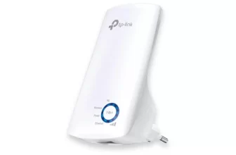 Repetidor Wi-Fi TP-Link TL-WA850RE 300Mbps com botão WPS e indicador de sinal LED frontal