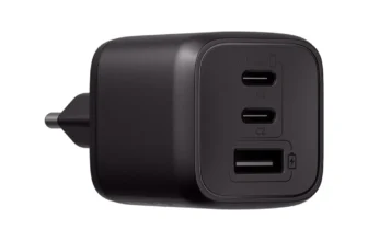 Carregador ultrarrápido Intelbras EC 21 POWER 65W GaN com 3 portas USB em tomada