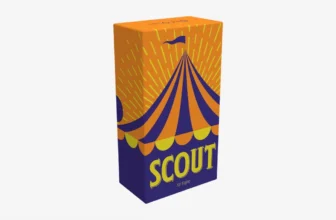 Jogo de Cartas Scout Galápagos caixa ilustrada com design de circo em fundo neutro
